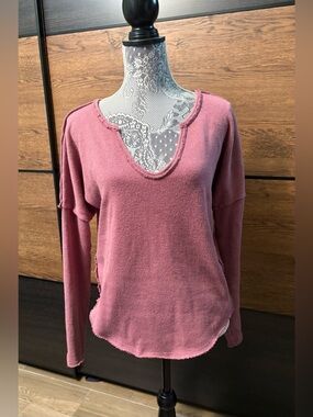 We The Free Dusty Rose Long Sleeve Top